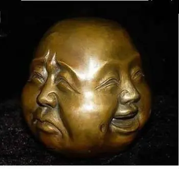 Meno Bronzos namų puošybai Pardavimo Kinijos Retųjų kinijos tibeto 4 veidų budos galva statula vario apdaila