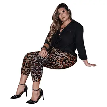 Moterų Sexy, Leopardas spausdinimui Didelis Dydis XL-4XL Pieštuku Kelnes naktiniame klube Šalis Nešioti Motinos Aukšto Juosmens Bodycon Antblauzdžiai 2020 M. Rudenį Naujų
