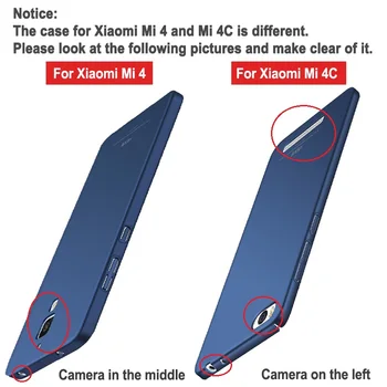 MSVII Padengti Xiaomi Mi4 Mi4c Atveju Matinio Atvejais Xiaomi Mi 4 4C 4i Atveju Xiomi Žiedo Laikiklio Dangtelis Xiaomi Mi 4C Mi4i Atveju