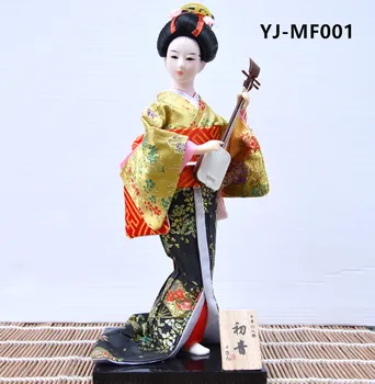 MYBLUE 12Inch Kute Spalvinga Japonų Geiša Kimono Doll, Dekoratyvinės Statulėlės, Namų Dekoro Amatai