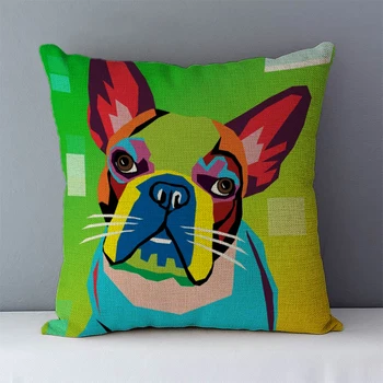 Namų sofos, sėdynės atlošo pagalvėlės plonos drobės užvalkalas dekoratyvinės pagalvės 45x45cm meno brėžiniai, šuo, katė, papūga gyvūnų spausdinti LXC13