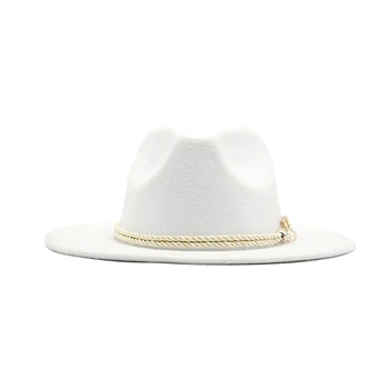 Nauja Juoda/balta Briauna Paprasta Bažnyčia Derby Top Hat Panama Kietas Jaučiausi Fedoras Skrybėlę Vyrams, Moterims, dirbtinės vilnos Mišinys Džiazo Bžūp