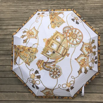 Nauja mados tendencija skėtis visiškai automatinis tris kartus sulankstomas skėtis dovanų dėžutėje vyrams ir moterims
