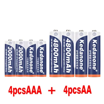 Naujas 1.2 V 4800mAh NI-MH AA Įkraunamas Baterijas+AAA Baterija 3000 mAh Rechageable Baterijos NI-MH 1.2 V AAA Baterijos + Kroviklis