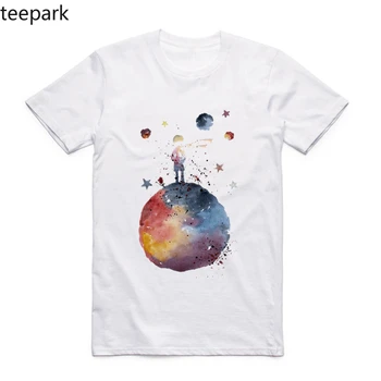 Naujas Baltos spalvos trumparankoviai marškinėliai Vyrų Mažasis Princas Harajuku Atsitiktinis Marškinėlius Streetwear Kvėpuojantis Minkštas Atspausdintas T-shirt