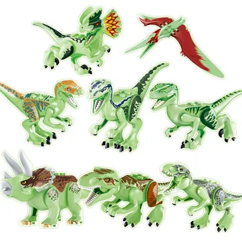 Naujas Juros periodo Dinozaurų Rinkinys, Kūrimo Bloką Žaislas Duomenys Velociraptor Triceratop 