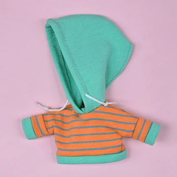 Naujas lėlės drabužiai ob11 kūdikių drabužiai atsitiktinis dryžuotas gobtuvu megztinis obitsu11, Molly, TGS, 1/12bjd Lėlės, kostiumai, lėlės priedai