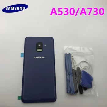 Naujas Originalus Galinis Baterijos dangtelis Skirtas Samsung Galaxy A8 A530 A530F A730 A730F 2018 Atgal Stiklas, Korpuso Dangtelis su Logotipas+Lipdukas+įrankiai