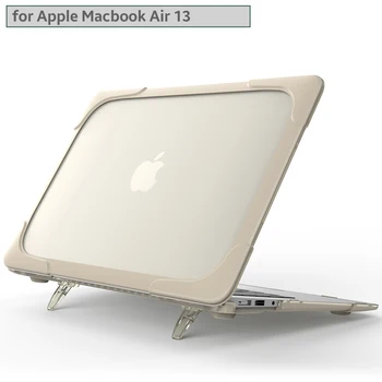 Naujas Sulankstomas Stovas Atveju, MacBook Air 13 inch Atveju A1369 A1466 Guma TPU Bamperis Stovi Dangtelis atsparus smūgiams Išorinis Dangtis