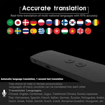 Nešiojamų T6 Pažangaus Voice Kalbos Vertėjas Dvipusis Realaus Laiko 30 Multi-Kalbos Mokymosi Keliaujate Verslo Susitikti