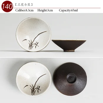 NĖRA.140 Kinijos aukštos kokybės Keramikos arbatos puodelio 65ml Kung fu arbatos rinkinys porceliano Japonų Stiliaus Rankų darbo dažytos teacup Maži arbatos dubenėlį