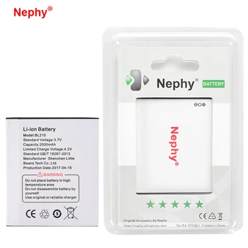 Originalus Nephy BL210 Baterija Lenovo A536 S820 A606 A656 S650 S820E A766 A828t BL 210 BL-210 Mobiliojo Telefono Repalce akumuliatorius