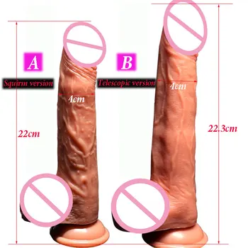 Pažangus Automatinis Šildymo Teleskopinis Dildo Nekilnojamojo Penis Sekso Produktas Moterims, Švelnus Dildo Tikroviškas Vibratorius Didžiulis Penis Sekso Žaislai