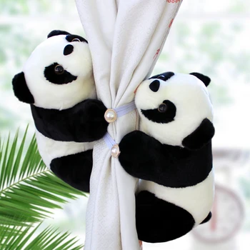 Pliušinis Panda Užuolaidų bakų tvirtinimo Kabinti Dirželiai Užuolaidų Laikiklis Virvę, Sklendė, Namų Dekoro Vaikai Miegamojo Užuolaidų Priedai Žaislas JD163#4