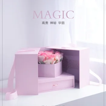 Pliušinis Žaislas Triušis Magic Cube Gėlių Lauke Staigmena, Romantiška Vestuvių/Baigimo/Valentino Dienos Dovana Žmonai Mergina Atsiprašyti