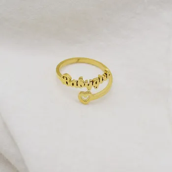 Populiarus Europoje ir Jungtinėse valstijose, retro raidžių Babygirl žiedas moters asmenybės paprasta meilės žiedas