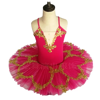 Profesionalūs Baleto Suknelė Mergaitėms Tutu Vaikas Gulbių Ežeras Kostiumas Raudona Baleto Suknelė Vaikams Blynas Tutu Merginos Dancewear