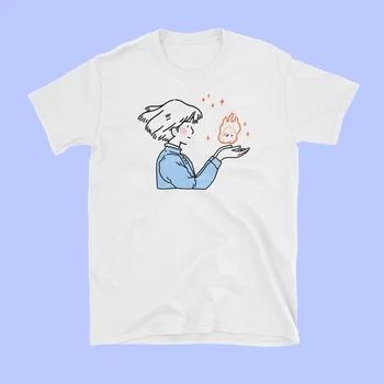 PUDO XHM Sophie Bučiniai Calcife T-Shirt Moterims Tumblr Estetinės Japonų Anime Kawaii Grafinis Tee Howl ' s Moving Castle Marškinėliai