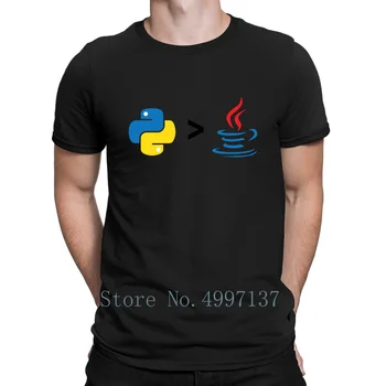 Python Yra Didesnis Nei Java Ir Python Vs Java Marškinėliai Apvalios Kaklo Vasaros Stiliaus Tendencijos Trumpas Rankovės Naujas Stilius Asmeninį Marškinėliai