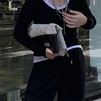 Rankinės Naujas 2019 M. Rudenį su tos pačios spalvos, kontrastas audiniai, rankinės mados universalus moterų maišas