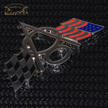 Reamocea Automobilių 3D Metalo V8 Logotipas Ženklelis Amerikos JAV Vėliavos Lipdukas Sparnas bagazines dangtis Stiliaus 