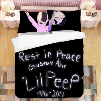 Reperis Lil Peep 3d Atspausdintas Patalynės Padengti Patalynės Komplektas Antklode Padengti Animacinių filmų Milžinas Šalikas Patalynė Lova Nustatyti (NE Lapas)