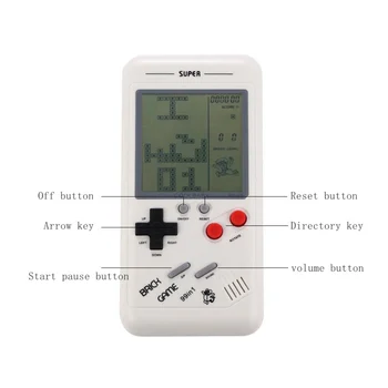 Retro klasika vaikystės Tetris Kišeniniais žaidimų žaidėjai LCD elektroninių žaidimų, žaislų, žaidimų konsolės Mįslę švietimo žaislai