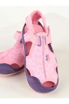 Rožinės spalvos raštuotas mergaičių vasaros patogūs sandalai, šlepetės, paplūdimio paplūdimys kasdienio naudojimo modelis