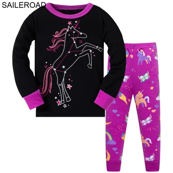 SAILEROAD 2020 Vienaragis Vaikų Pižamos Kostiumas Medvilnės Baby naktiniai drabužiai Rudens Mergaičių Naktį Kostiumas Medvilnės Pižama Vaikams Sleepwear