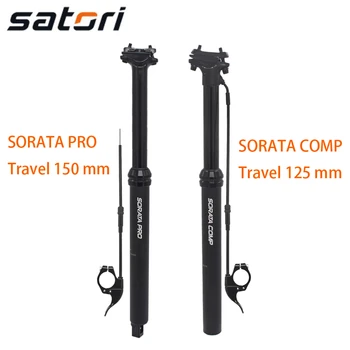 Satori SORATA COMP/PRO užkratas nuo balnelio iškyšos reguliuojamo aukščio nuotolinio 150mm 125 mm vidaus išorės laidus 30.9 31.6 mm