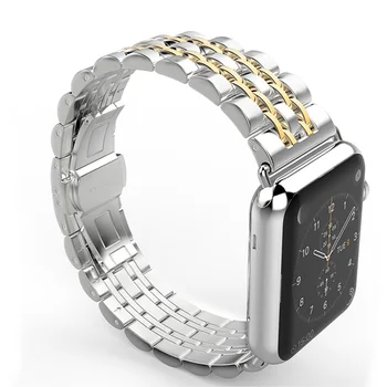 Septynių Granulių Visą Nerūdijančio Plieno Smart Watch Band 
