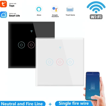 Smart WiFi Touch Stiklo Siena Šviesos Jungiklis Siena Lipdukas Mobiliojo Telefono Nuotolinio Valdymo Vandeniui Pažangios Balso Jungiklis