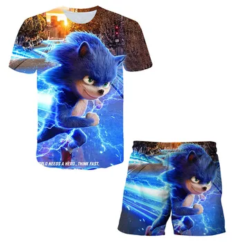 Sonic the hedgehog Vasaros Vaikas, Berniukas, Mergaitė, Drabužiai Animacinių filmų, T-marškinėliai, Šortai vaikams Drabužių Drabužiai Vaikas Laisvalaikio drabužiai, sportiniai Kostiumai