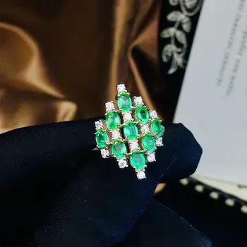 Super prabangus smaragdas žiedas, gamtos smaragdas, geros kokybės, graži spalva, Kolumbijos smaragdas. 925 Sterlingas Sidabro