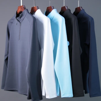 Suspaudimo Marškinėliai Kultūrizmo Mens Lauko Long Sleeve Tee Sporto Marškinėliai Quick Dry Veikia Žmogus Fitneso Mokymo Viršūnės