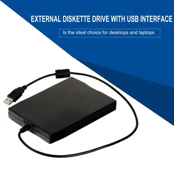 USB Floppy Diskas, 3.5 colio 1.44 MB FDD Black USB Portable Išorinė Sąsaja Diskelį FDD Išorinis USB Diskelių Nešiojamas