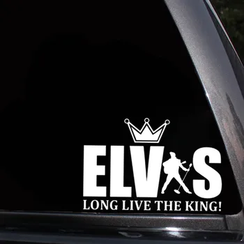 Volkrays Asmenybės Automobilių Lipdukas Elvis Presley, tegyvuoja Karalius Priedai Atspindintis Vinilo Decal Juoda/Sidabrinė,9cm*14cm