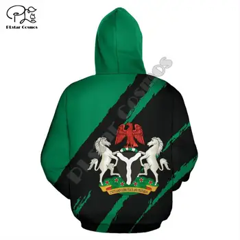 Vyrai Nigerijos vėliava 3d spausdinimo hoodie ilgomis rankovėmis Megztiniai striukė moterims unisex puloveris tracksuit su gaubtu bliuzono rudenį outwear