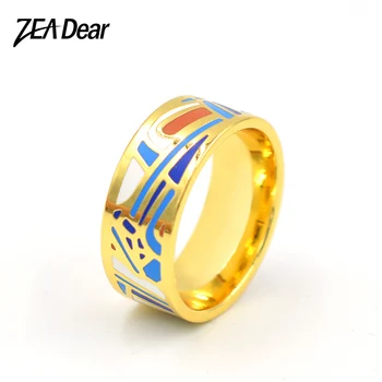 ZEADear Papuošalai Iš Nerūdijančio Plieno Žiedai Emalio Papuošalų Moterims Dubajus Geometrinis Žiedai Sužadėtuvių Dovana Madinga Papuošalai Išvados