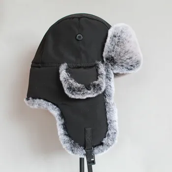 Žiemos bombonešis skrybėlę Vyrų dirbtiniais kailiais rusijos skrybėlę ushanka Stora Šilta kepurė su ausų atvartais